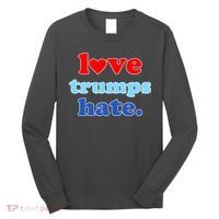 Love Trumps Hate Heart Anti Trump Not My President Long Sleeve Shirt thumb 0