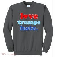 Love Trumps Hate Heart Anti Trump Not My President Sweatshirt thumb 0