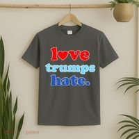 Love Trumps Hate Heart Anti Trump Not My President T-Shirt thumb 2