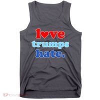 Love Trumps Hate Heart Anti Trump Not My President Tank Top thumb 0