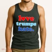 Love Trumps Hate Heart Anti Trump Not My President Tank Top thumb 3