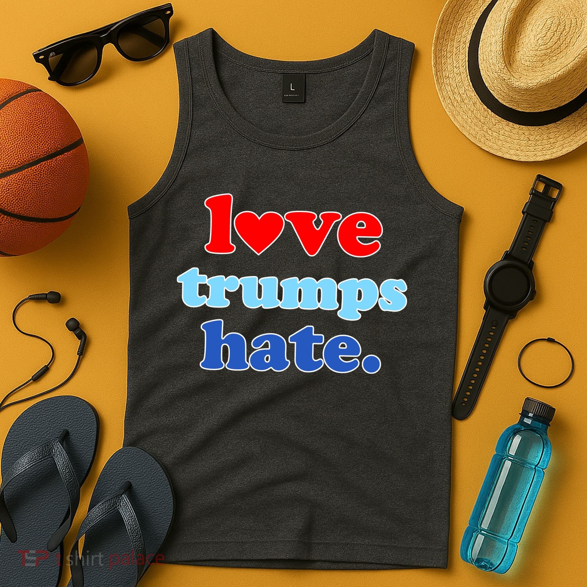 Love Trumps Hate Heart Anti Trump Not My President Tank Top
