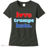 Love Trumps Hate Heart Anti Trump Not My President Women's T-Shirt thumb 0