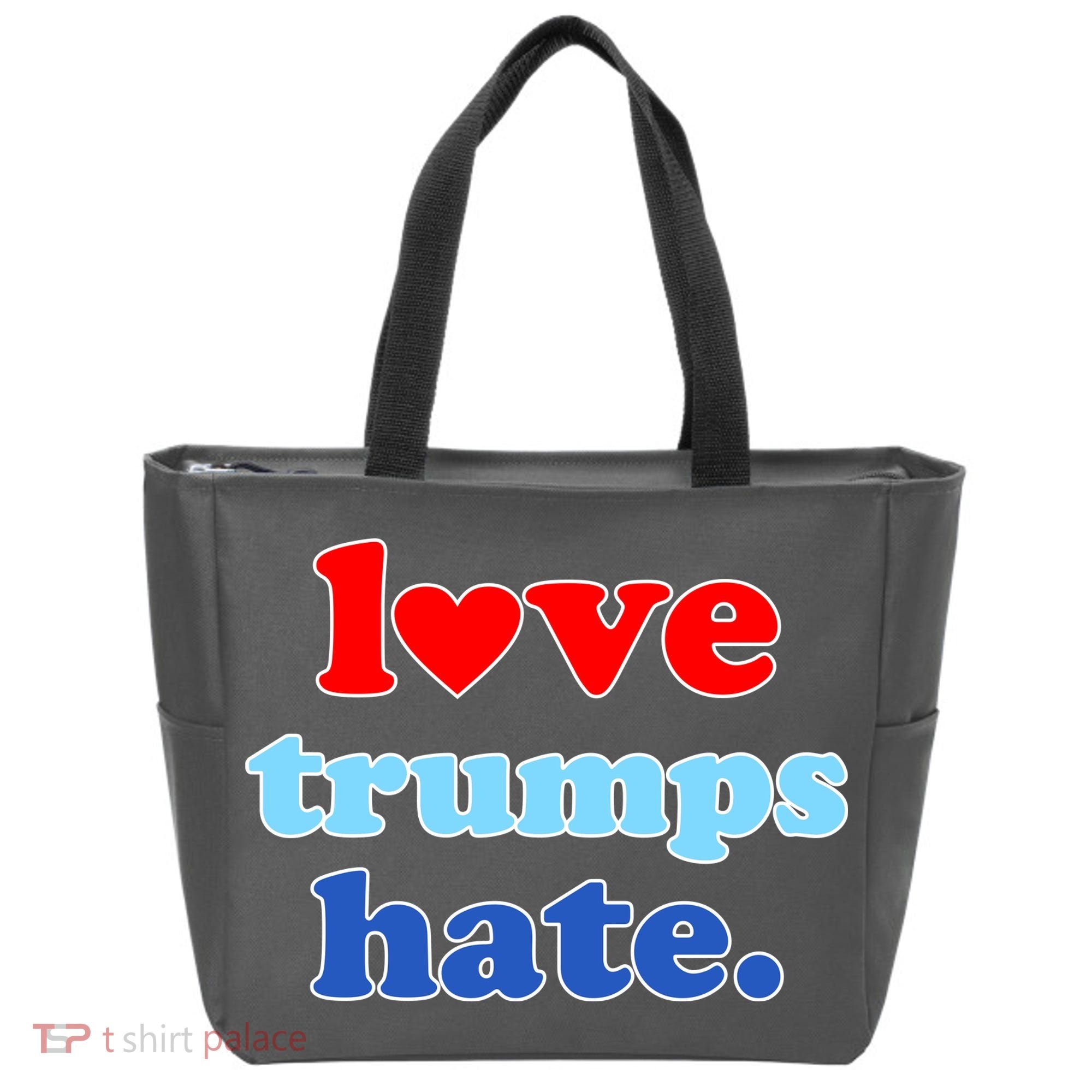 Love Trumps Hate Heart Anti Trump Not My President Tote Bag