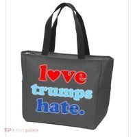 Love Trumps Hate Heart Anti Trump Not My President Tote Bag thumb 3