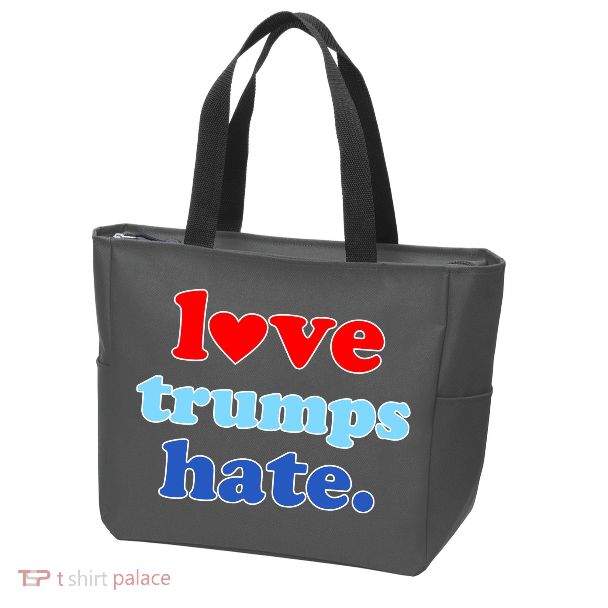Love Trumps Hate Heart Anti Trump Not My President Tote Bag