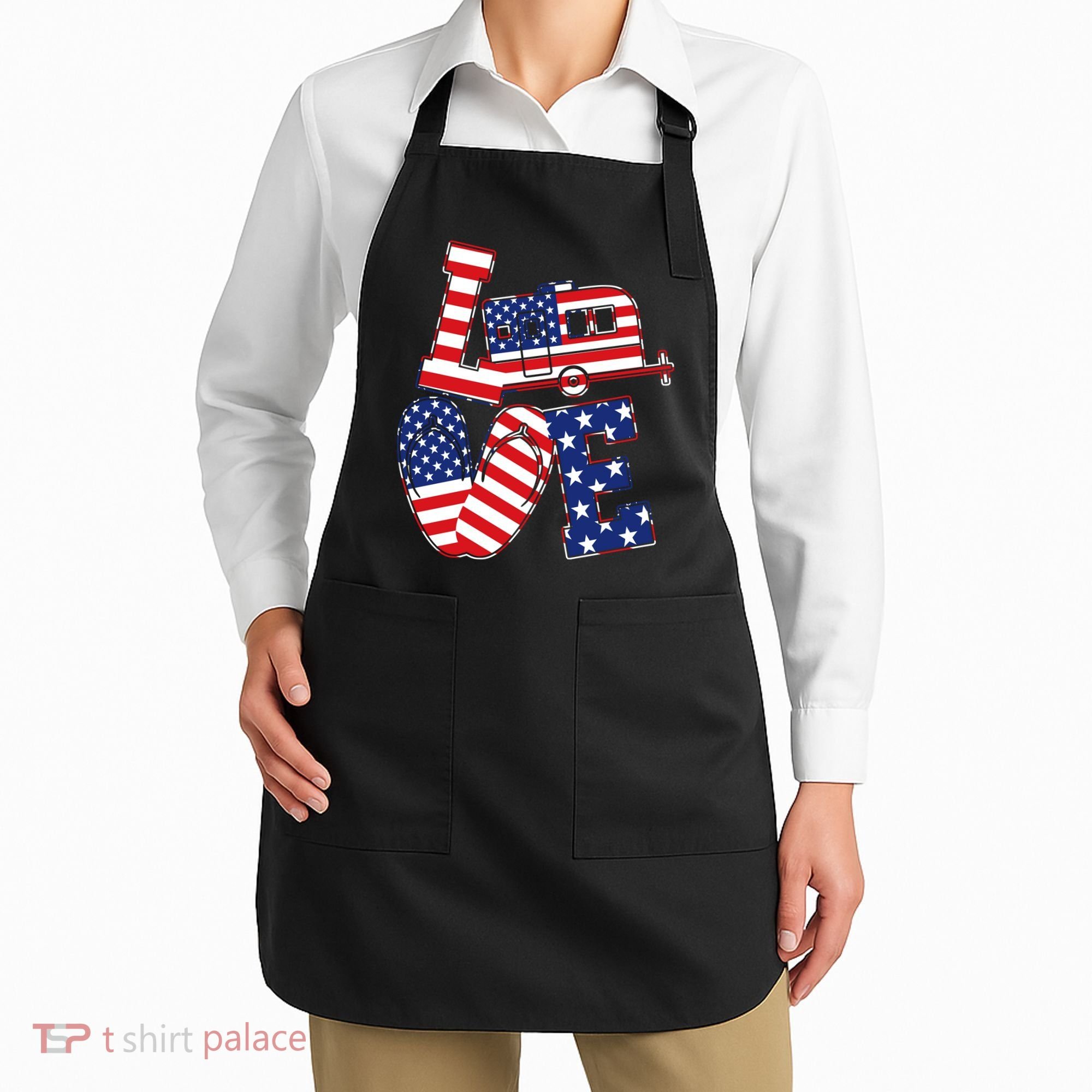 Love USA Camping  Apron
