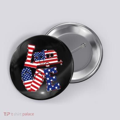 Love USA Camping  Button