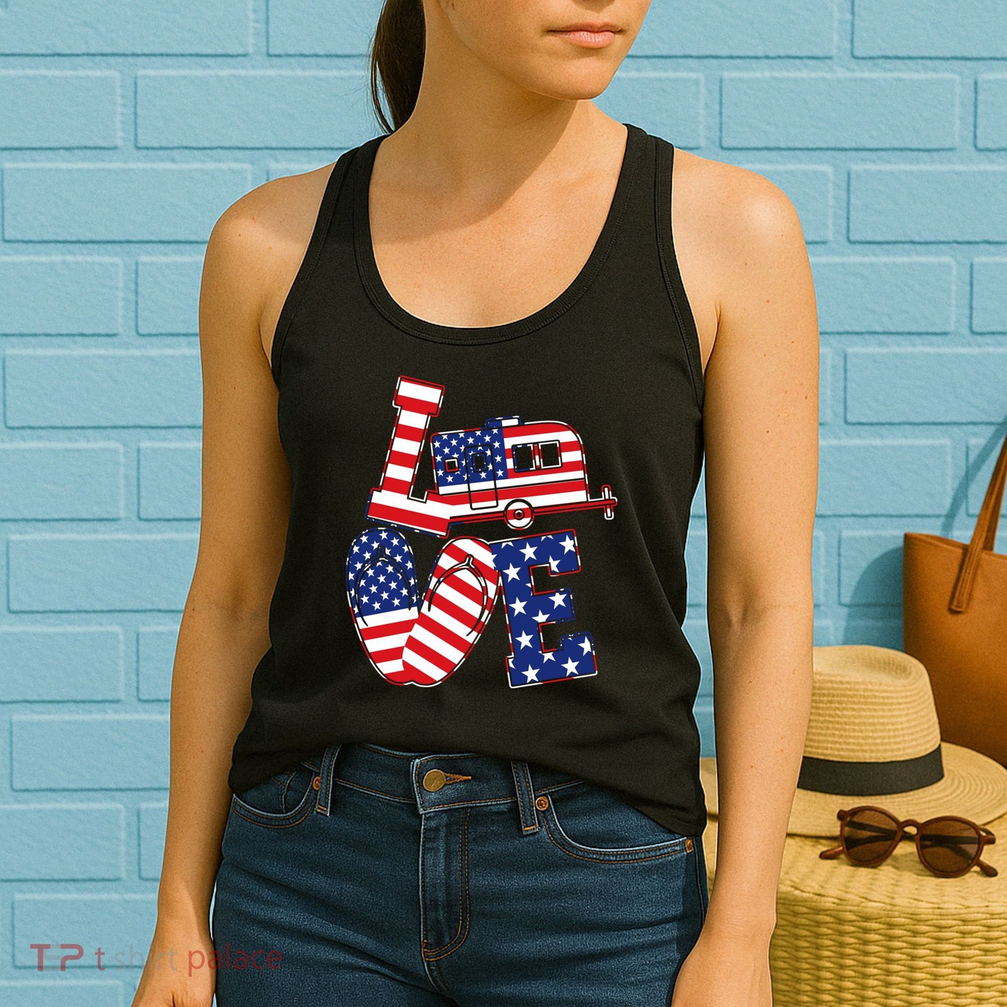 Love USA Camping  Women's Tank Top