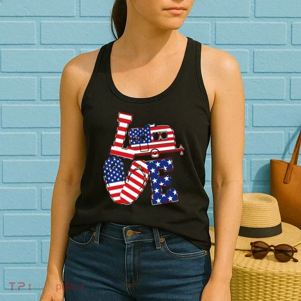 Love USA Camping  Women's Tank Top