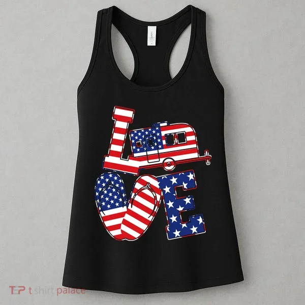 Love USA Camping  Women's Tank Top