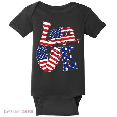 Love USA Camping  Baby Bodysuit