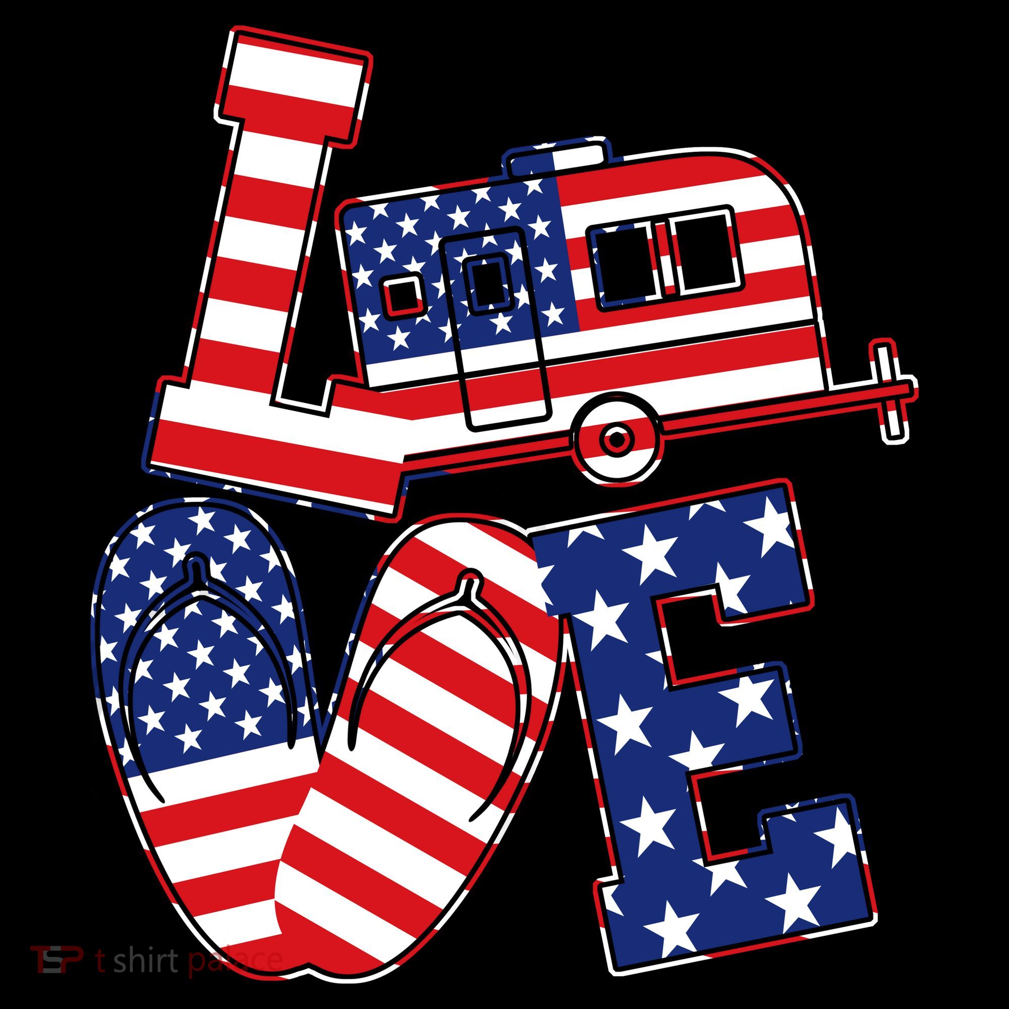 Love USA Camping  Baby Bodysuit