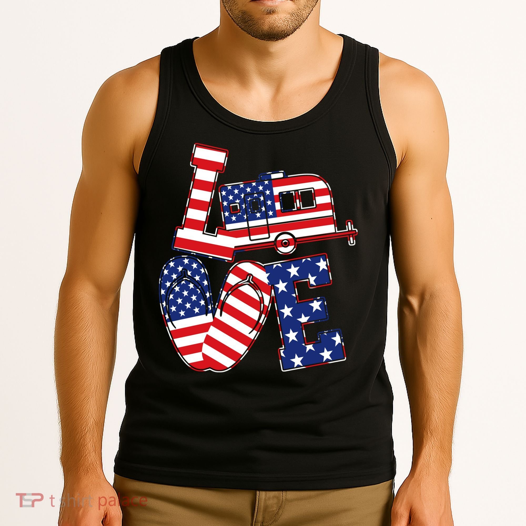 Love USA Camping  Tank Top
