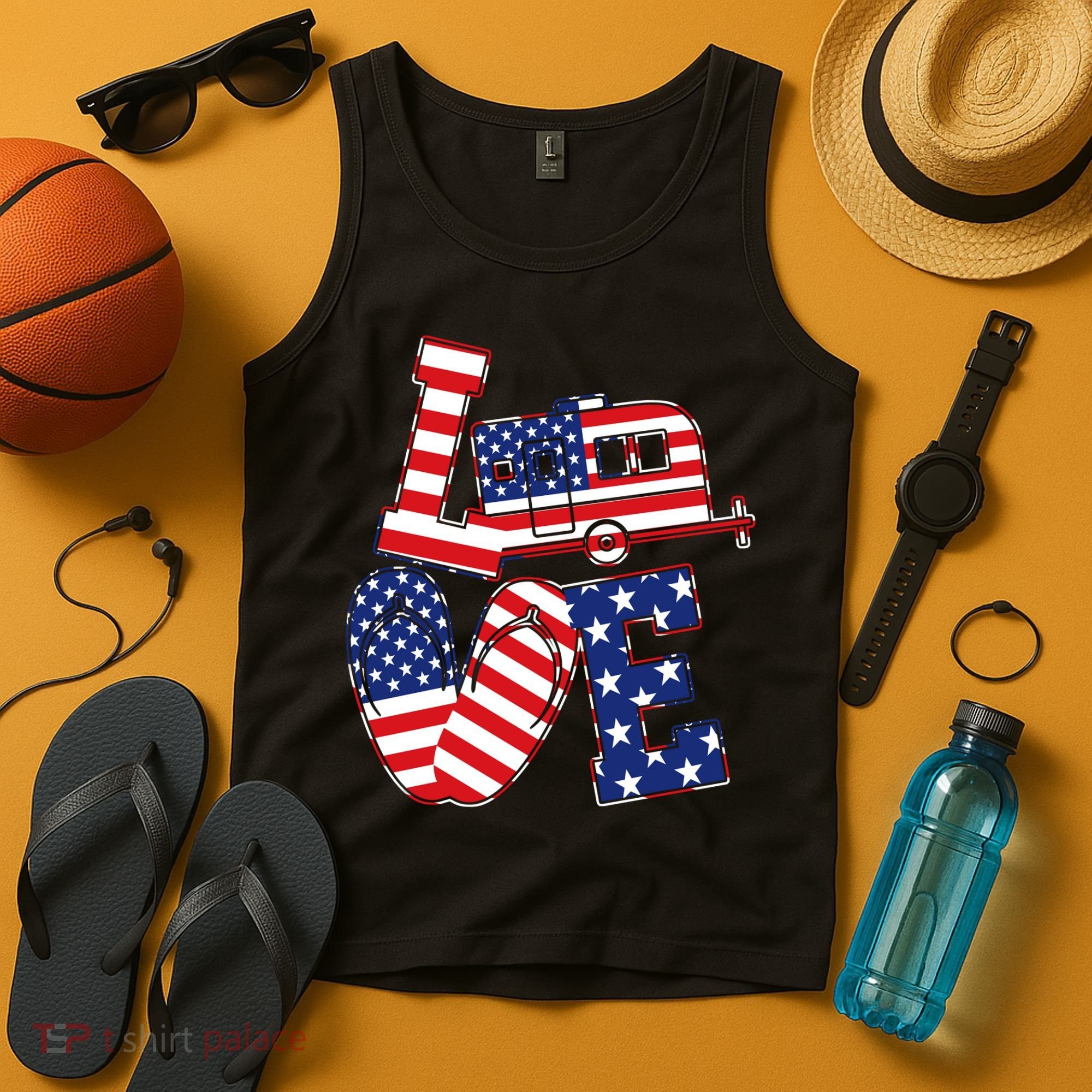 Love USA Camping  Tank Top