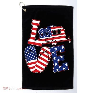 Love USA Camping  Golf Towel