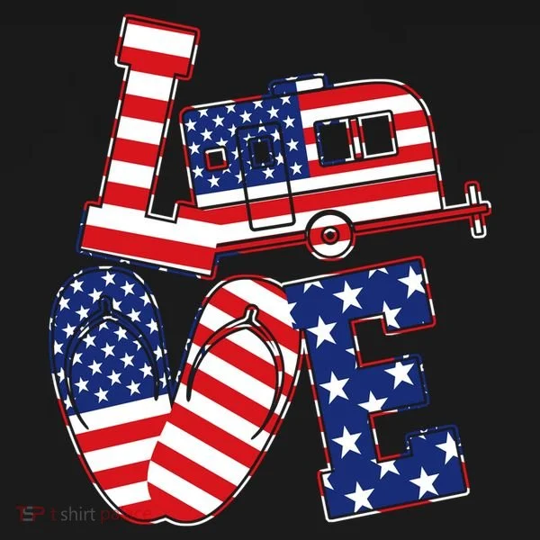 Love USA Camping  Women's Long Sleeve Shirt