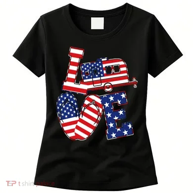 Love USA Camping  Women's T-Shirt