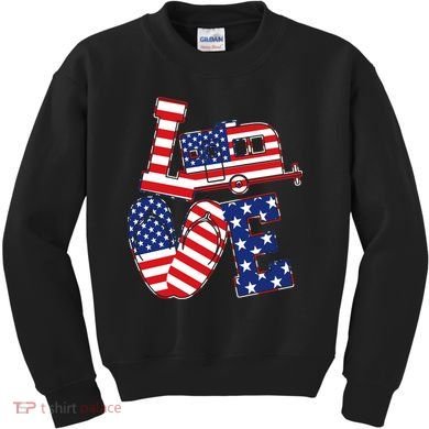 Love USA Camping  Kids Sweatshirt