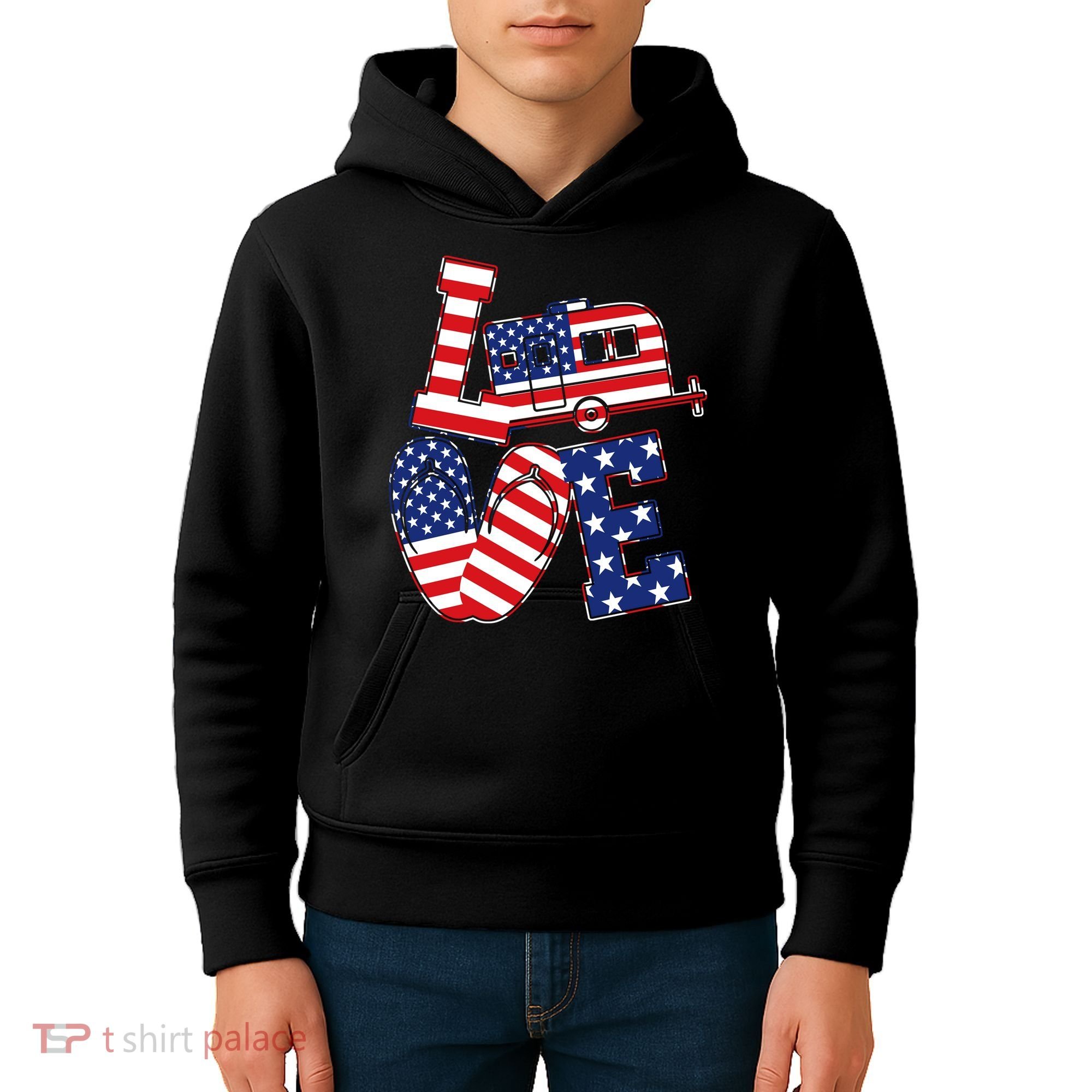 Love USA Camping  Kids Hoodie