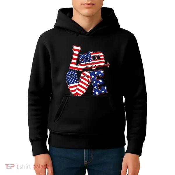 Love USA Camping  Kids Hoodie