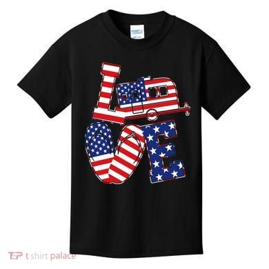 Love USA Camping  Kids T-Shirt