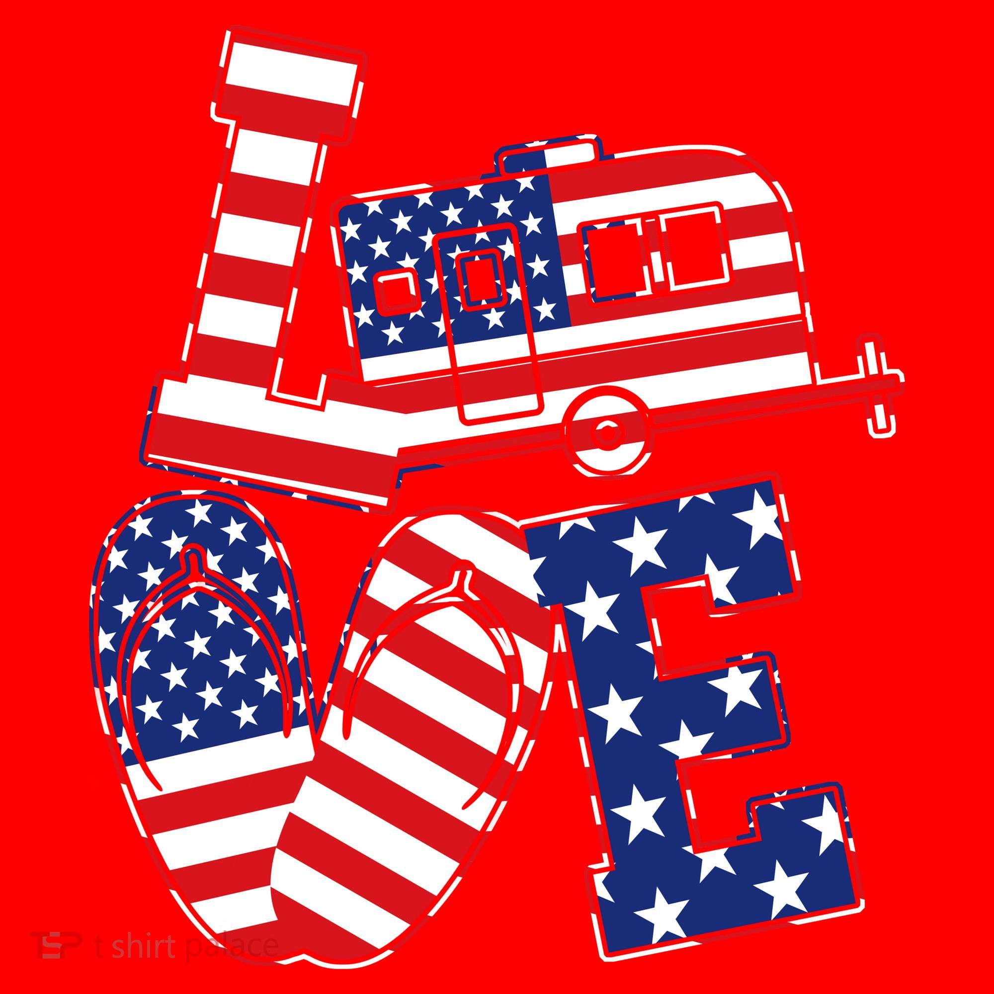 Love USA Camping  Santa Hat