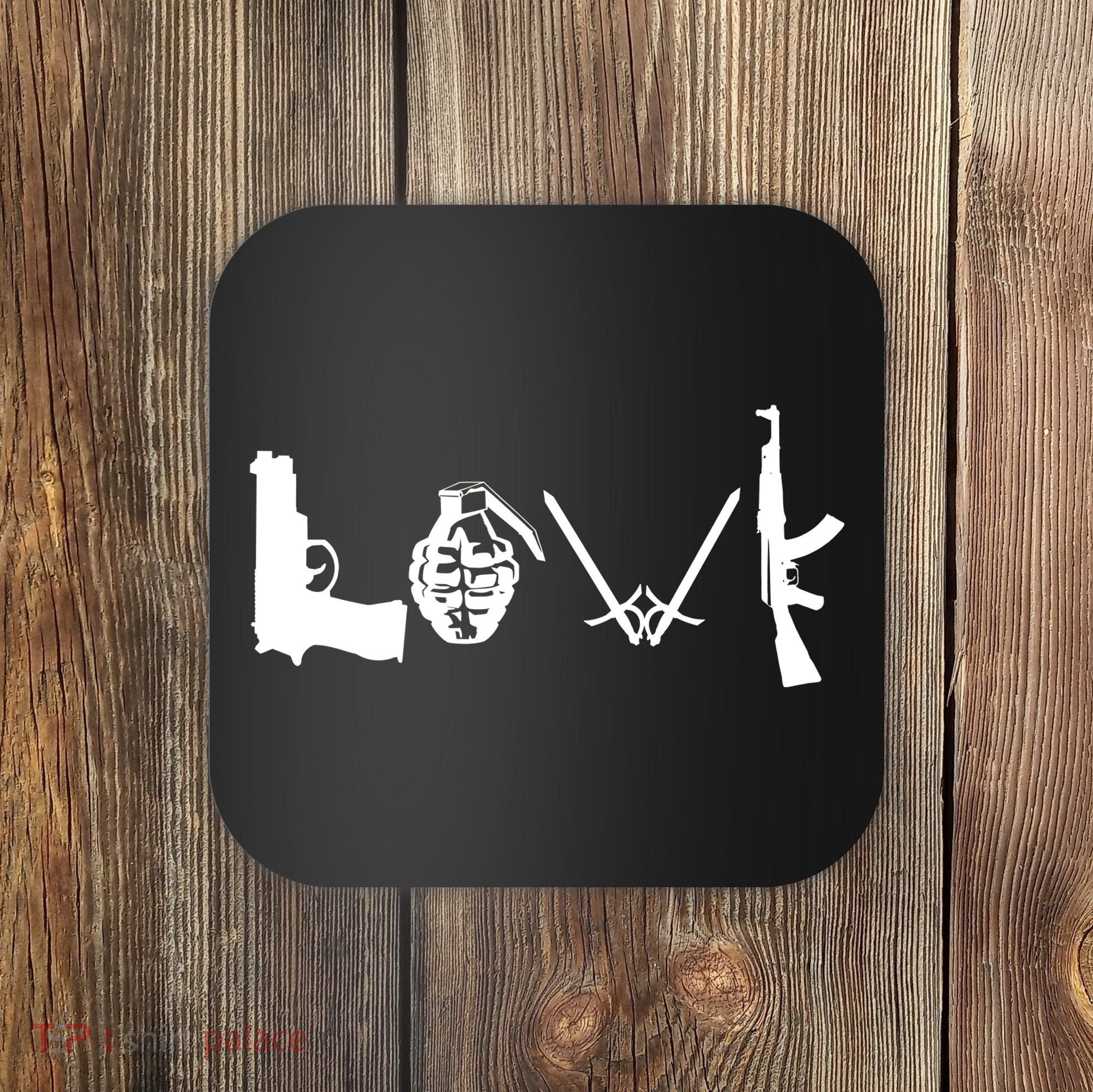 Love Weapons Logo Coaster