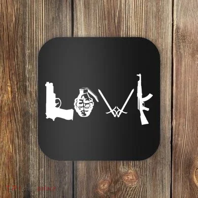 Love Weapons Logo Coaster