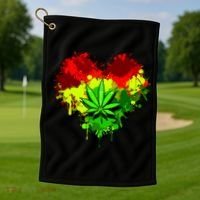 Love Weed Medical Marijuana Golf Towel thumb 1
