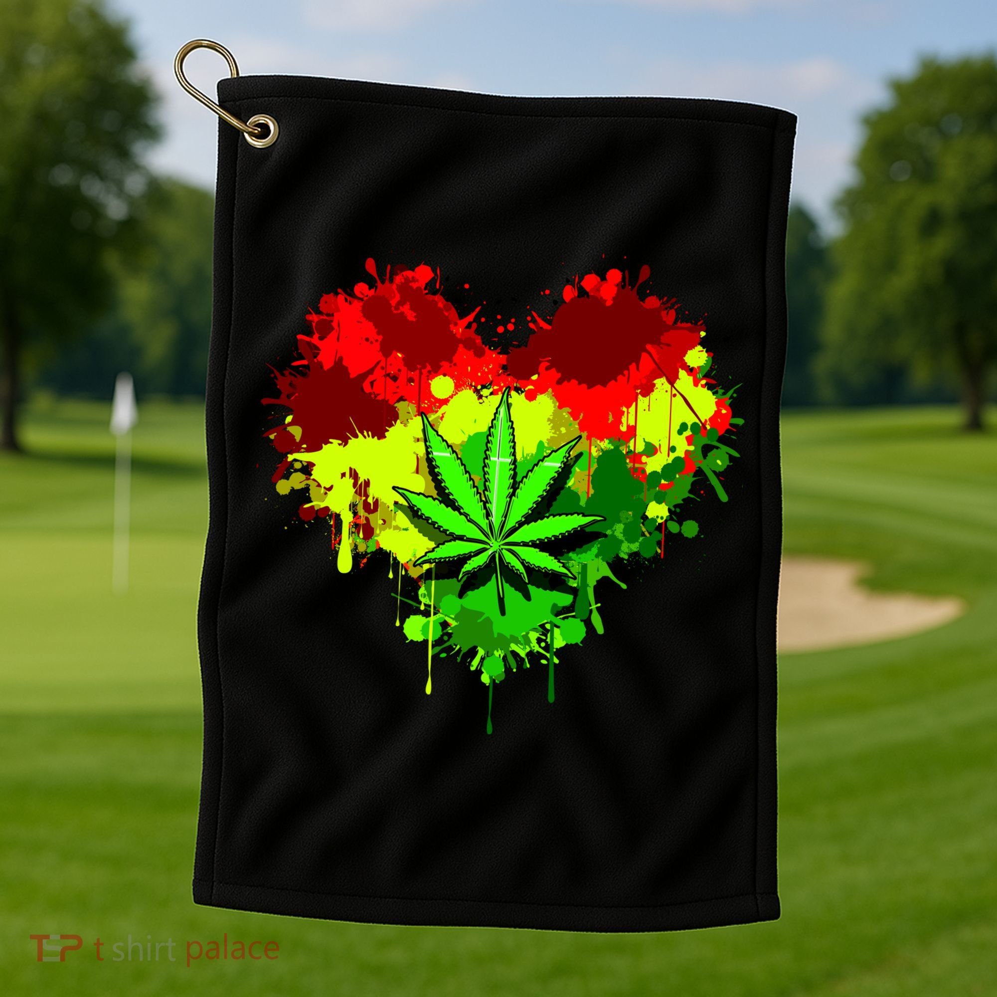 Love Weed Medical Marijuana Golf Towel
