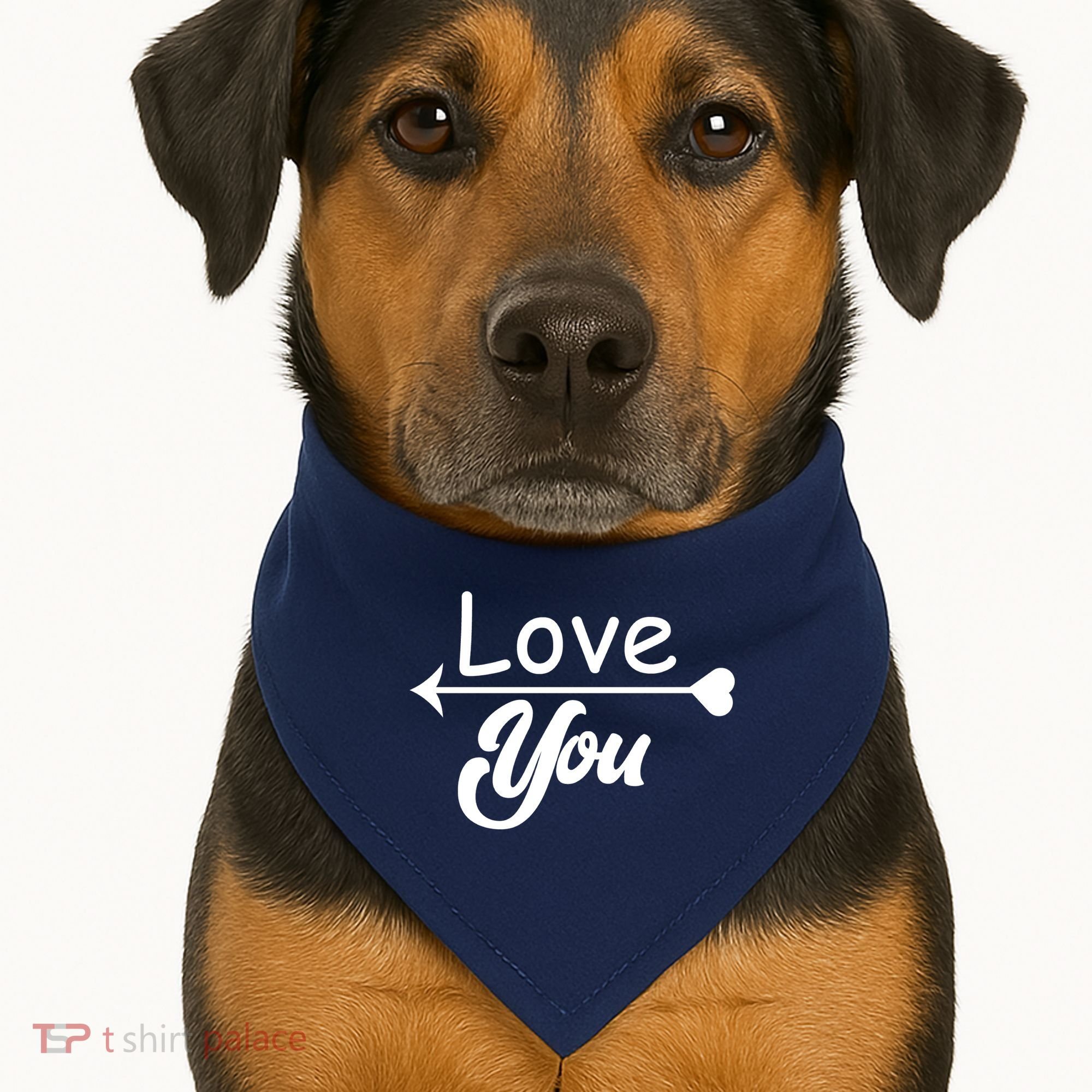 Love You Arrow Heart USA-Made Doggie Bandana