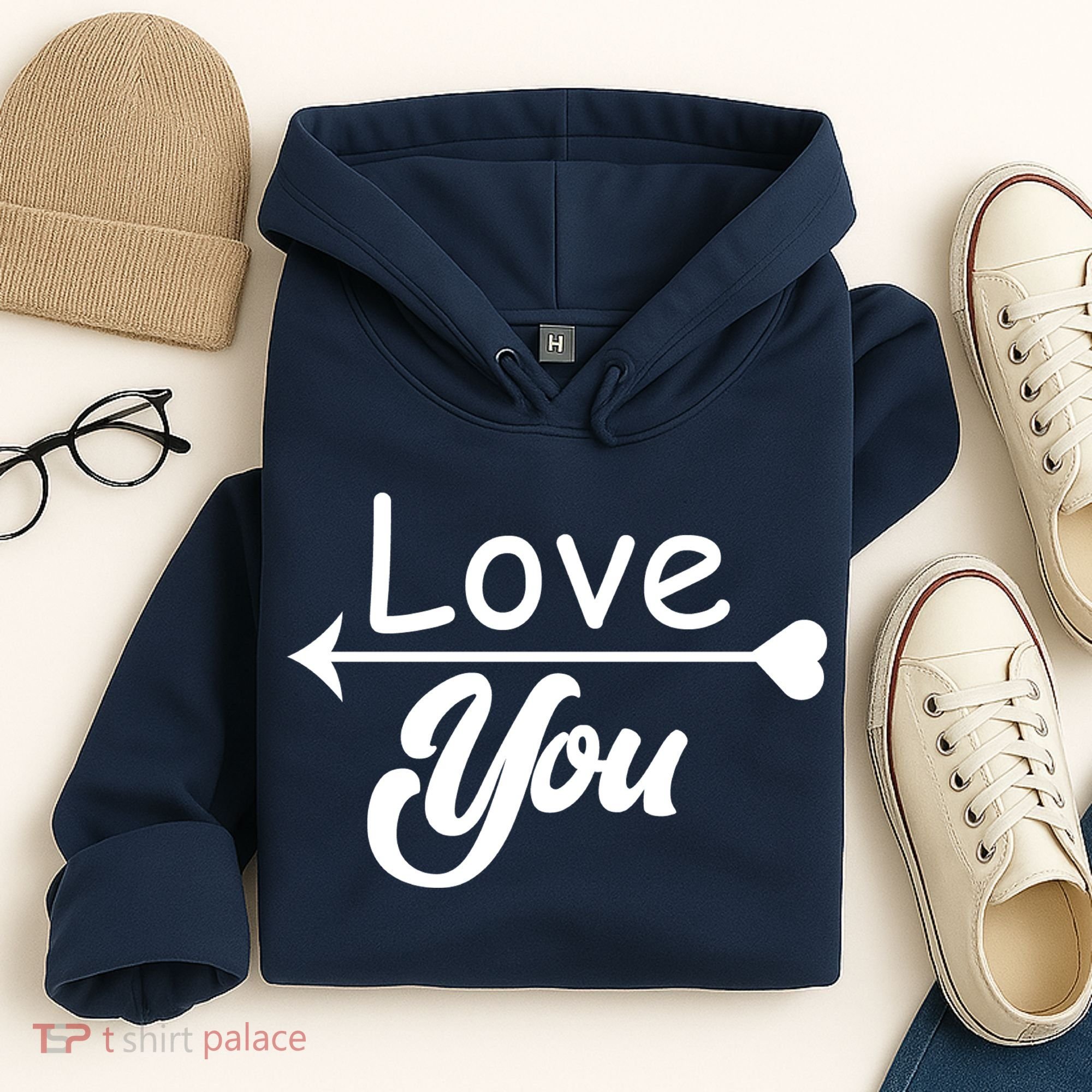 Love You Arrow Heart Hoodie