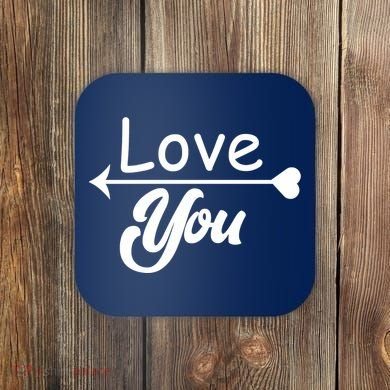 Love You Arrow Heart Coaster