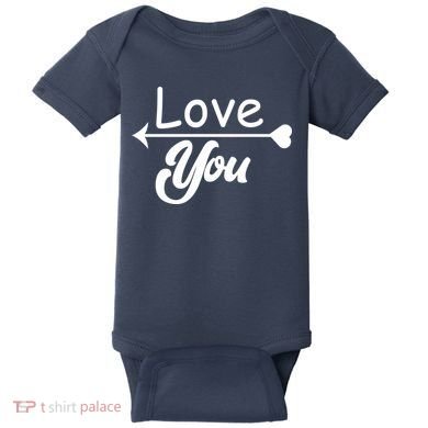 Love You Arrow Heart Baby Bodysuit