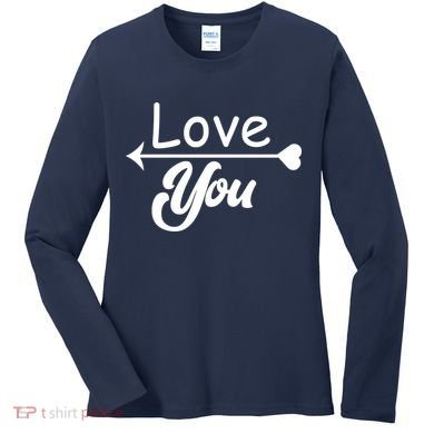 Love You Arrow Heart Women's Long Sleeve Shirt
