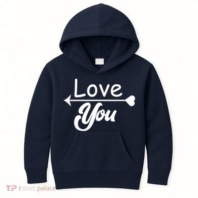 Love You Arrow Heart Kids Hoodie