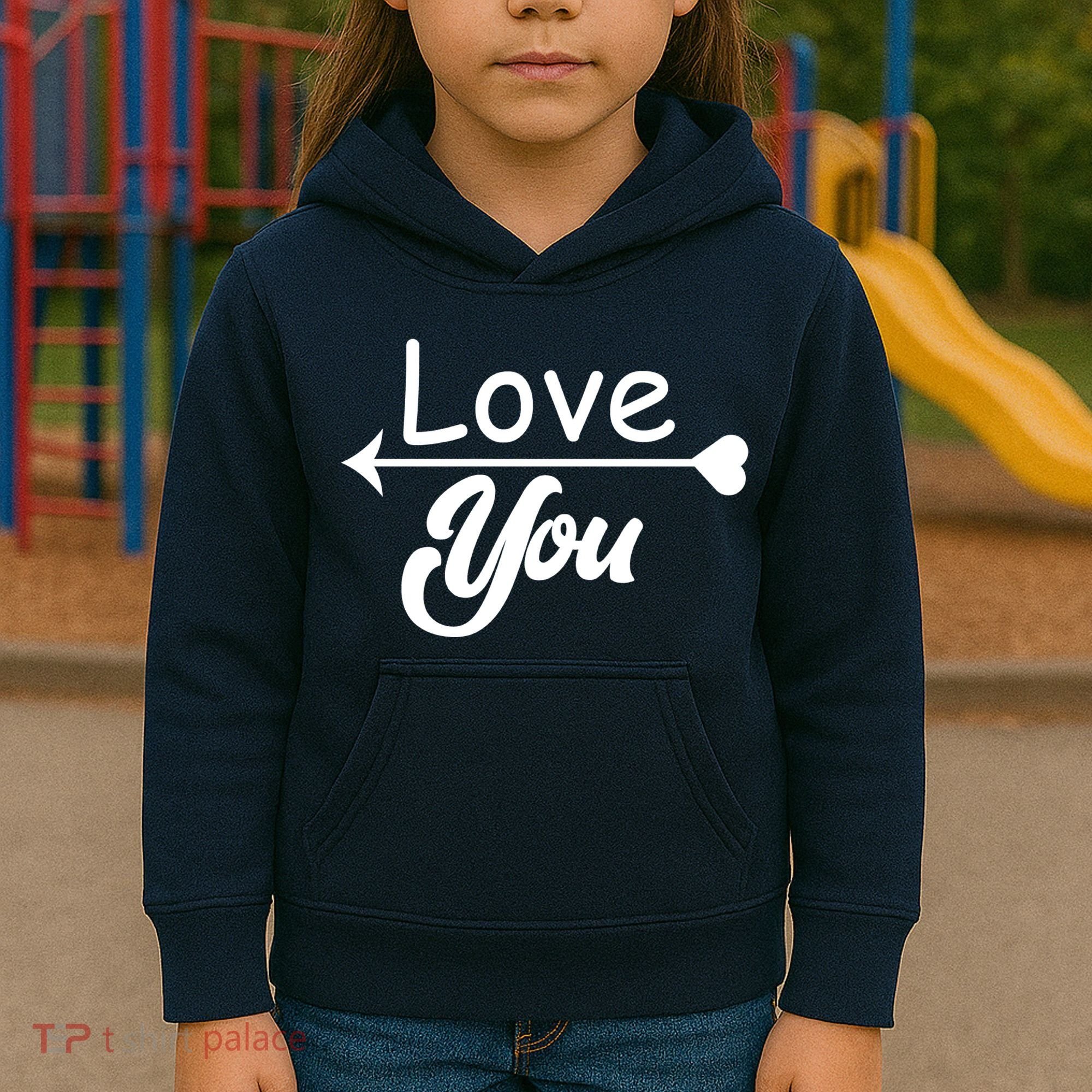 Love You Arrow Heart Kids Hoodie