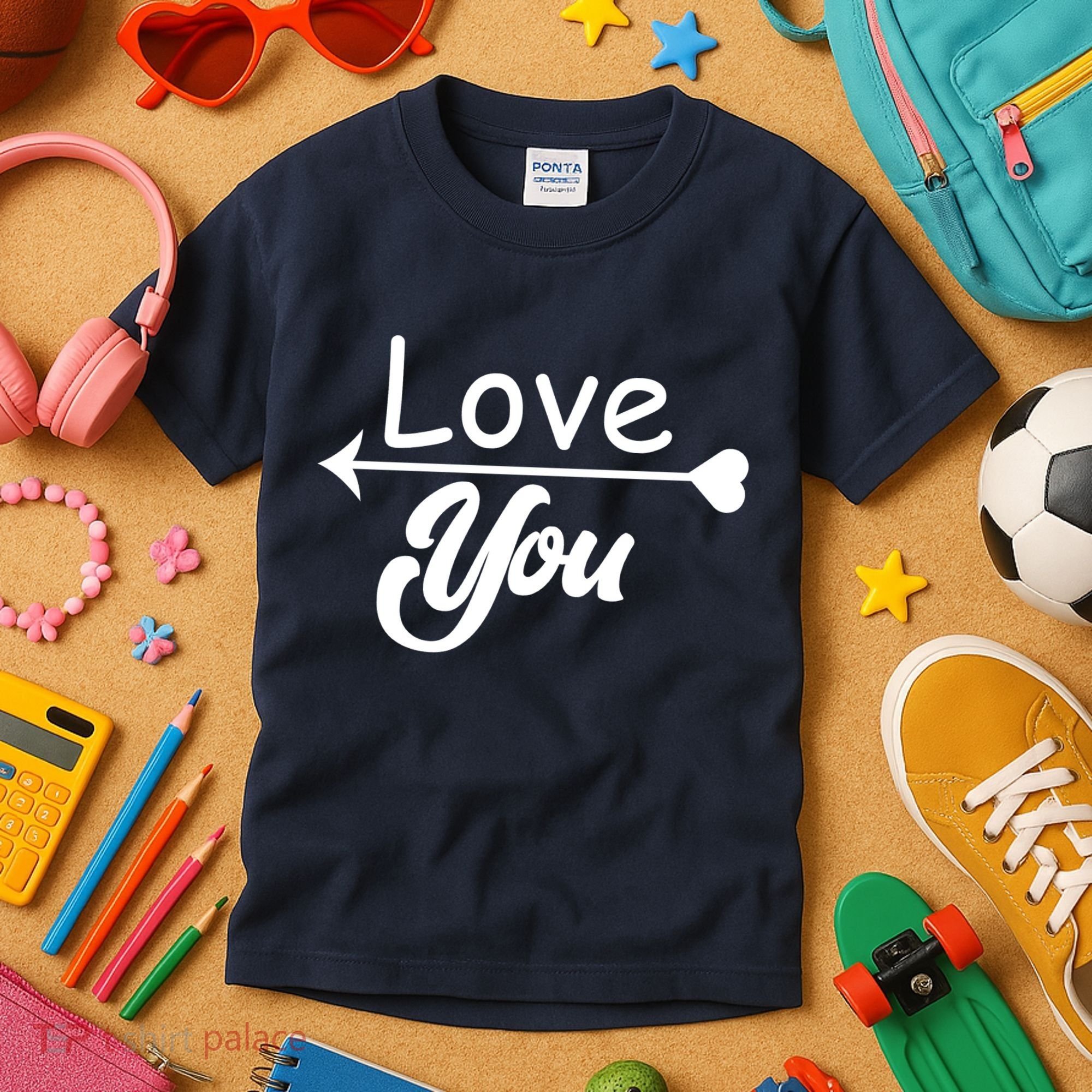 Love You Arrow Heart Kids T-Shirt
