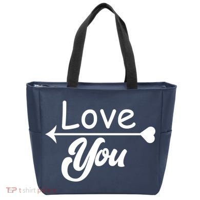 Love You Arrow Heart Tote Bag