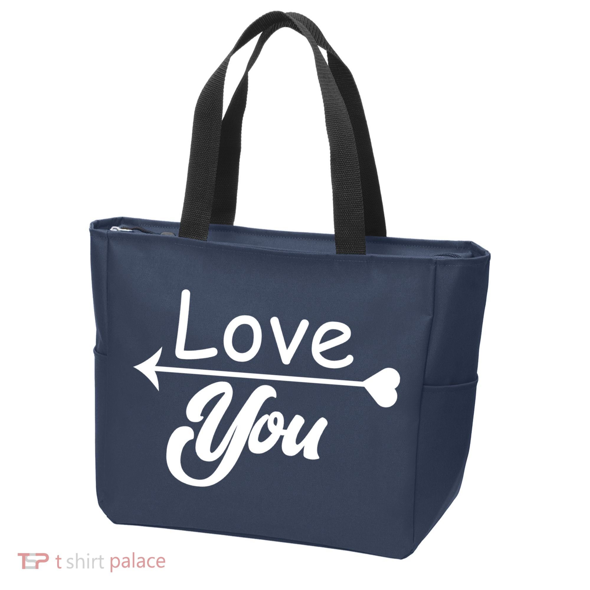 Love You Arrow Heart Tote Bag