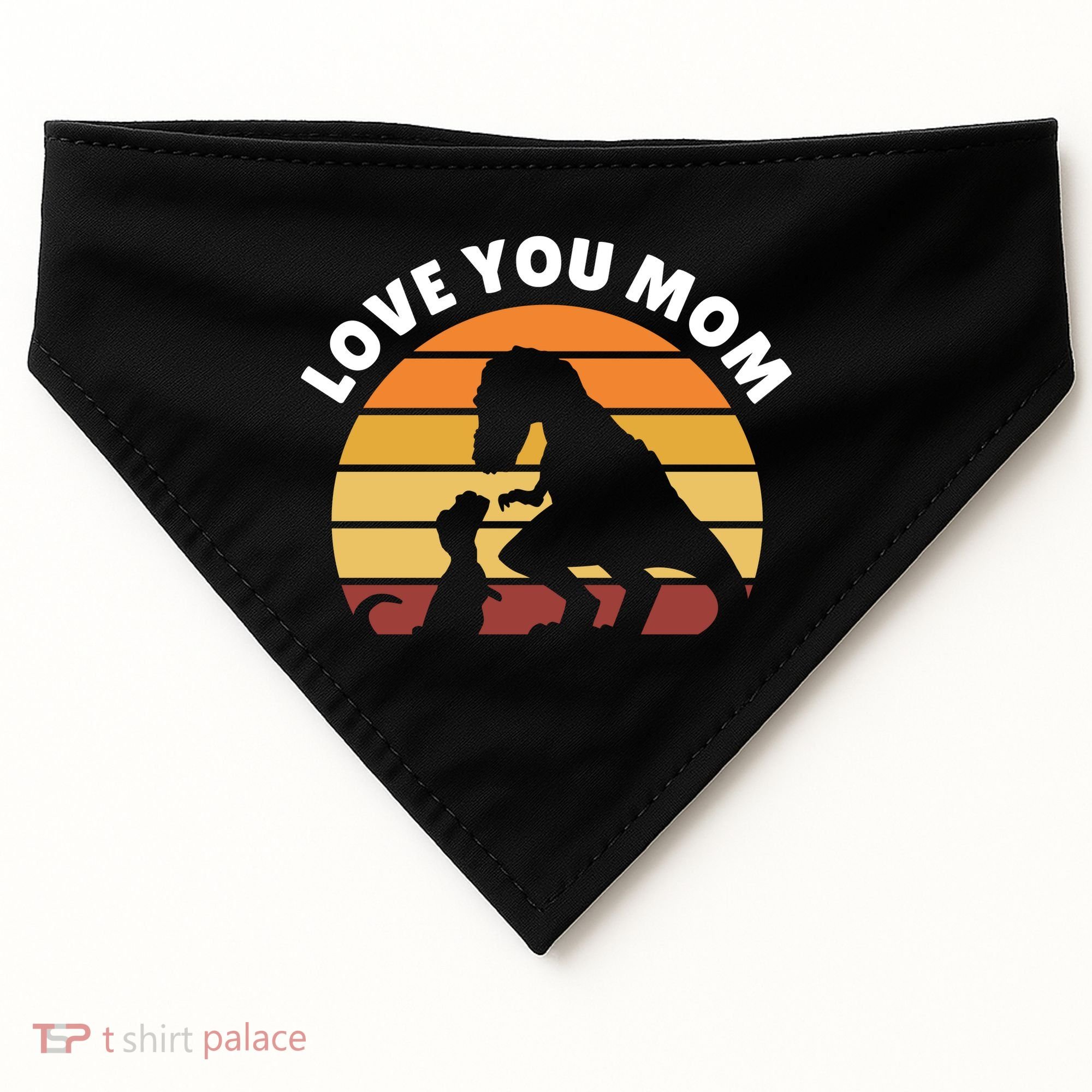 Love You Mom Dinosaur USA-Made Doggie Bandana