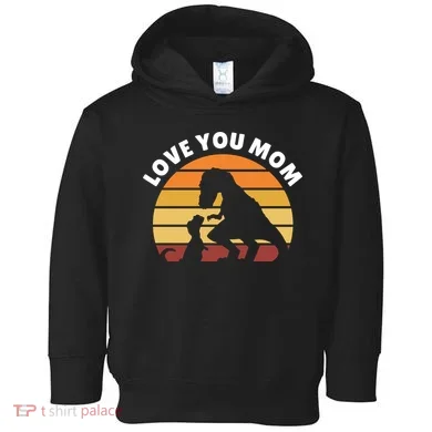 Love You Mom Dinosaur Toddler Hoodie