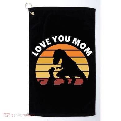 Love You Mom Dinosaur Golf Towel