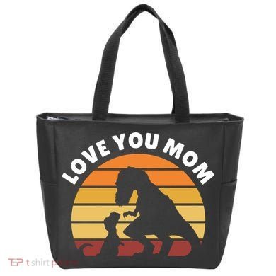 Love You Mom Dinosaur Tote Bag