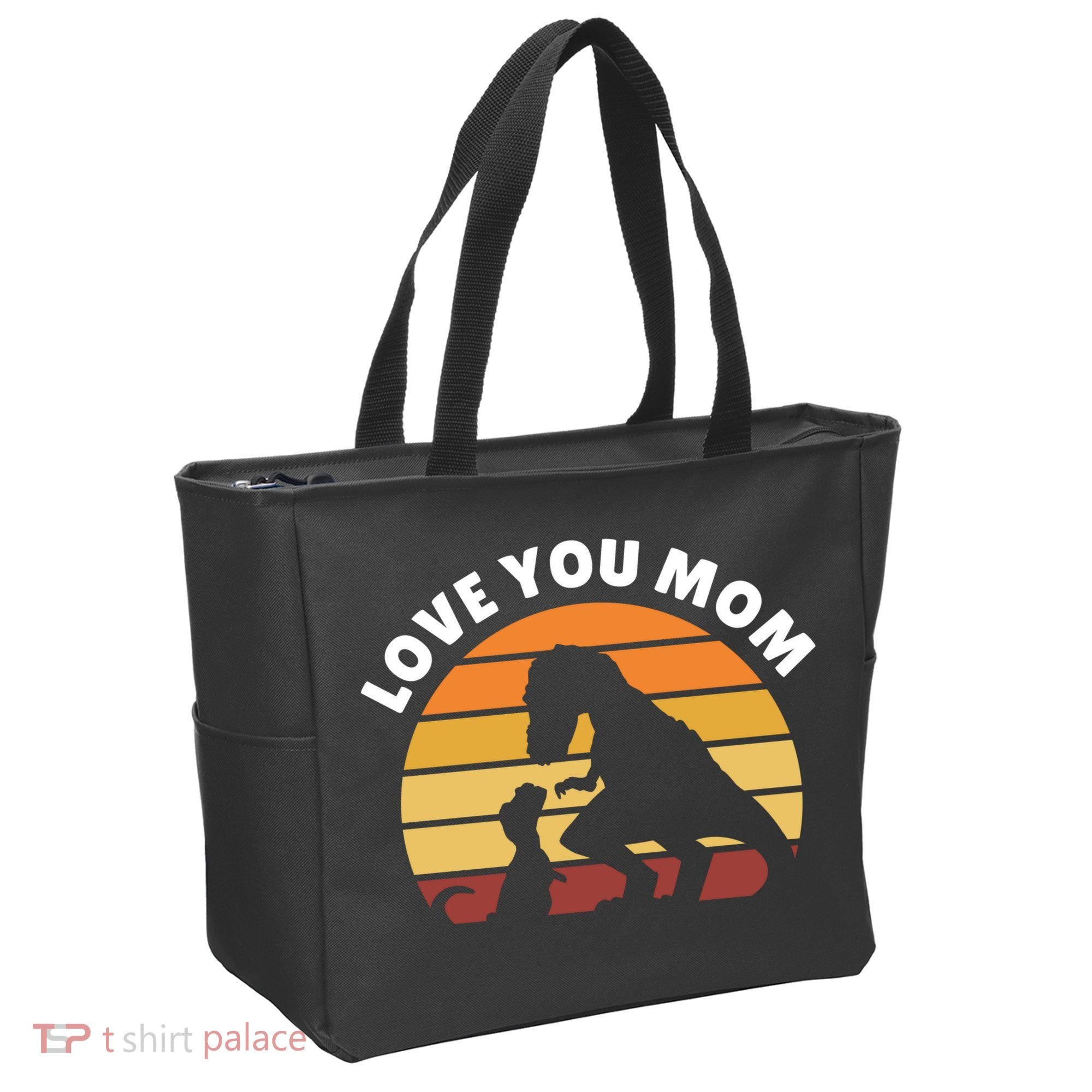 Love You Mom Dinosaur Tote Bag