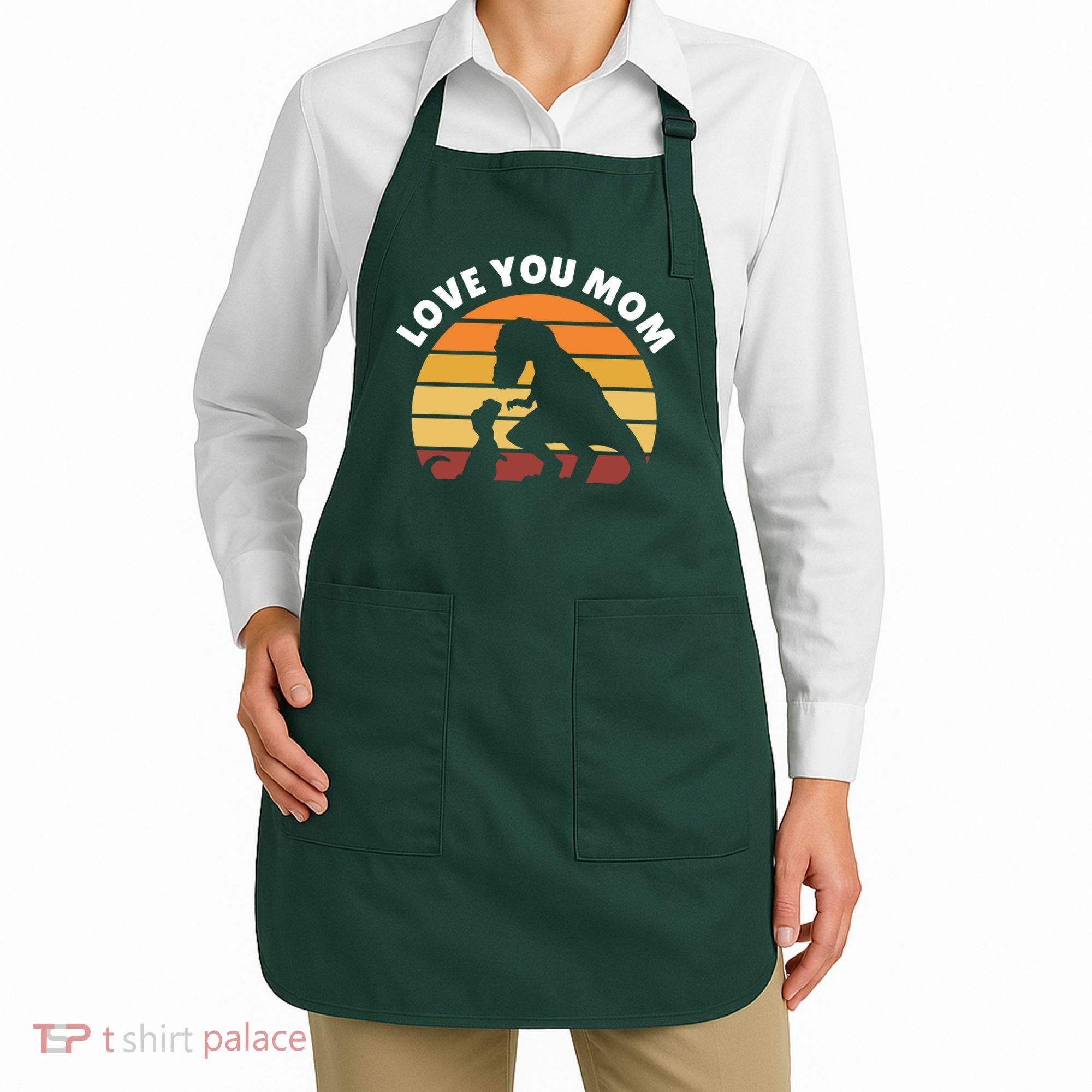 Love You Mom Dinosaur Apron