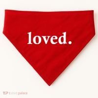 Loved. Valentine's Day Love Classic Logo USA-Made Doggie Bandana thumb 0