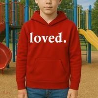 Loved. Valentine's Day Love Classic Logo Kids Hoodie thumb 2