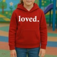 Loved. Valentine's Day Love Classic Logo Kids Hoodie thumb 3